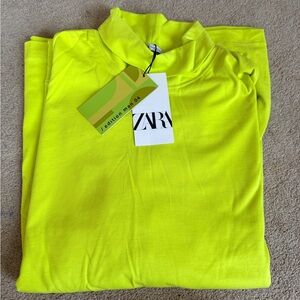 Zara Vibrant Yellow High-Neck Top